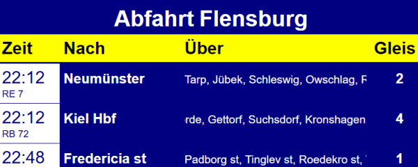Bahnhof Flensburg Abfahrtszeit